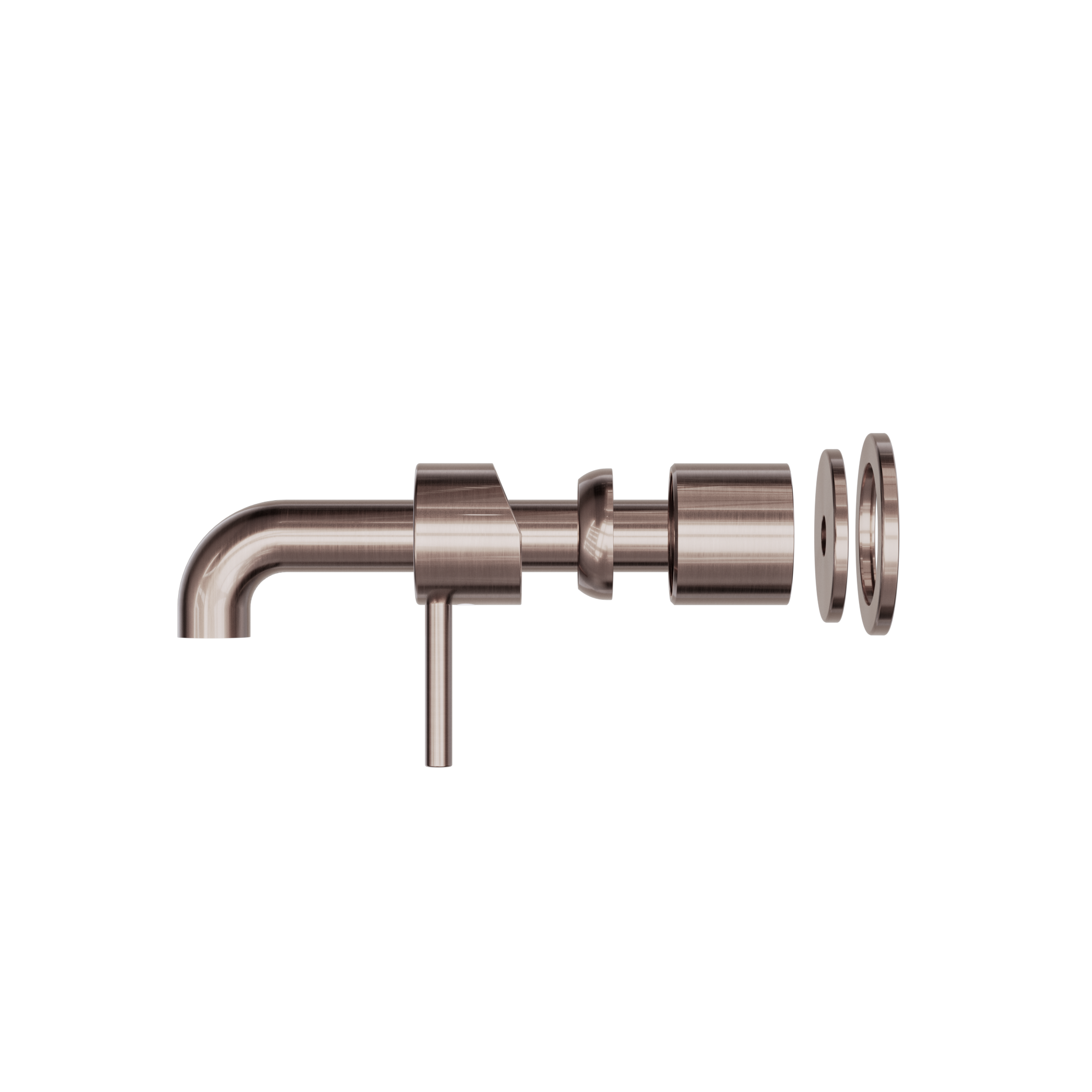 Zen SS316L Wall Basin/Bath Mixer Separate Back Plate 185mm Spout Trim Kits Only Brushed Bronze