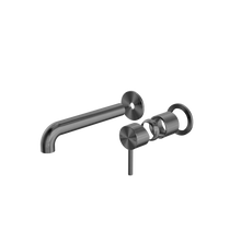 Zen SS316L Wall Basin/Bath Mixer Separate Back Plate 185mm Spout Trim Kits Only Graphite