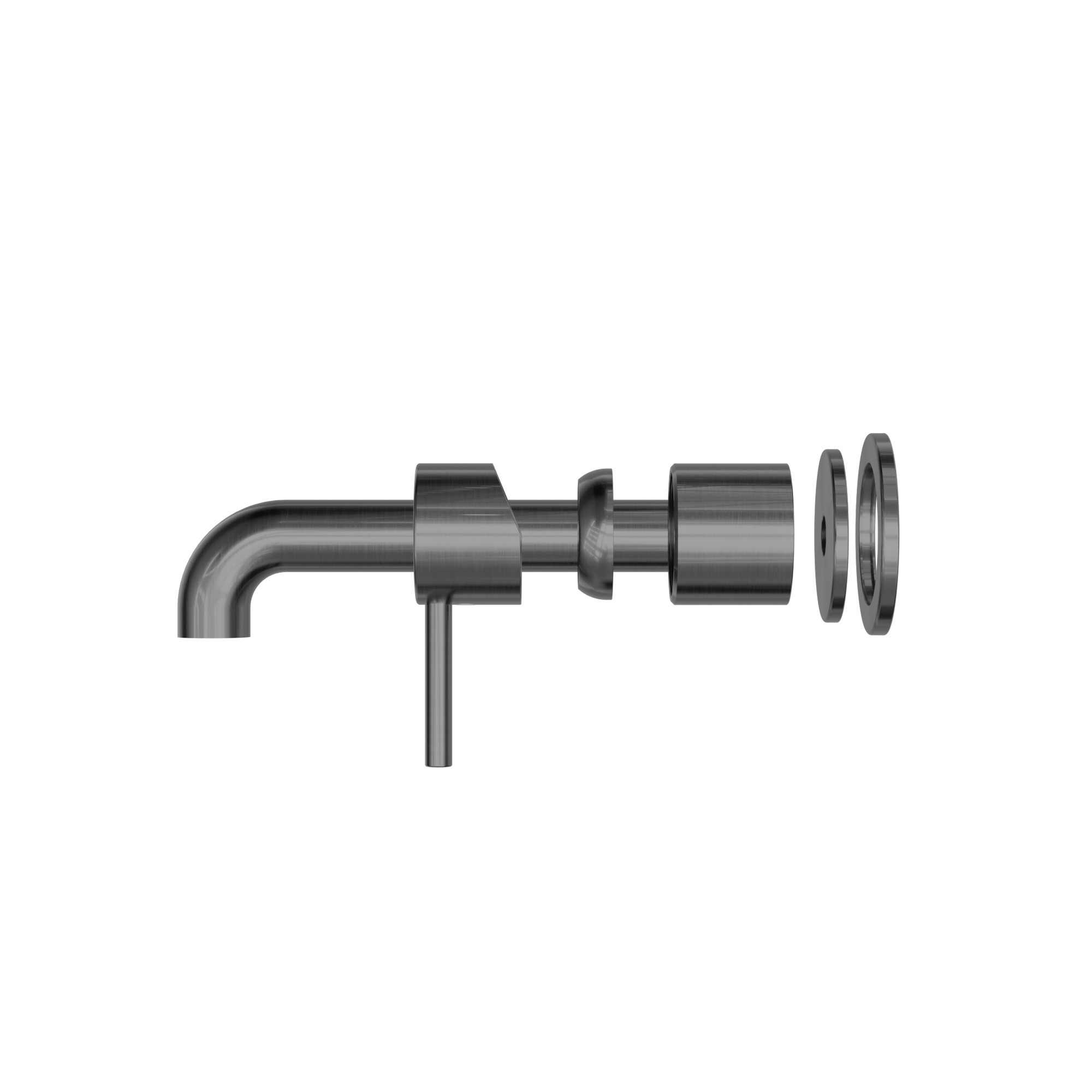 Zen SS316L Wall Basin/Bath Mixer Separate Back Plate 185mm Spout Trim Kits Only Graphite