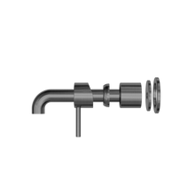 Zen SS316L Wall Basin/Bath Mixer Separate Back Plate 185mm Spout Trim Kits Only Graphite
