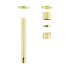 Zen SS316L Wall Basin/Bath Mixer Separate Back Plate 230mm Spout Trim Kits Only Brushed Gold