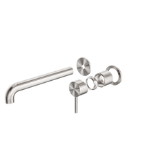 Zen SS316L Wall Basin/Bath Mixer Separate Back Plate 230mm Spout Trim Kits Only Brushed Nickel