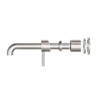 Zen SS316L Wall Basin/Bath Mixer Separate Back Plate 230mm Spout Trim Kits Only Brushed Nickel