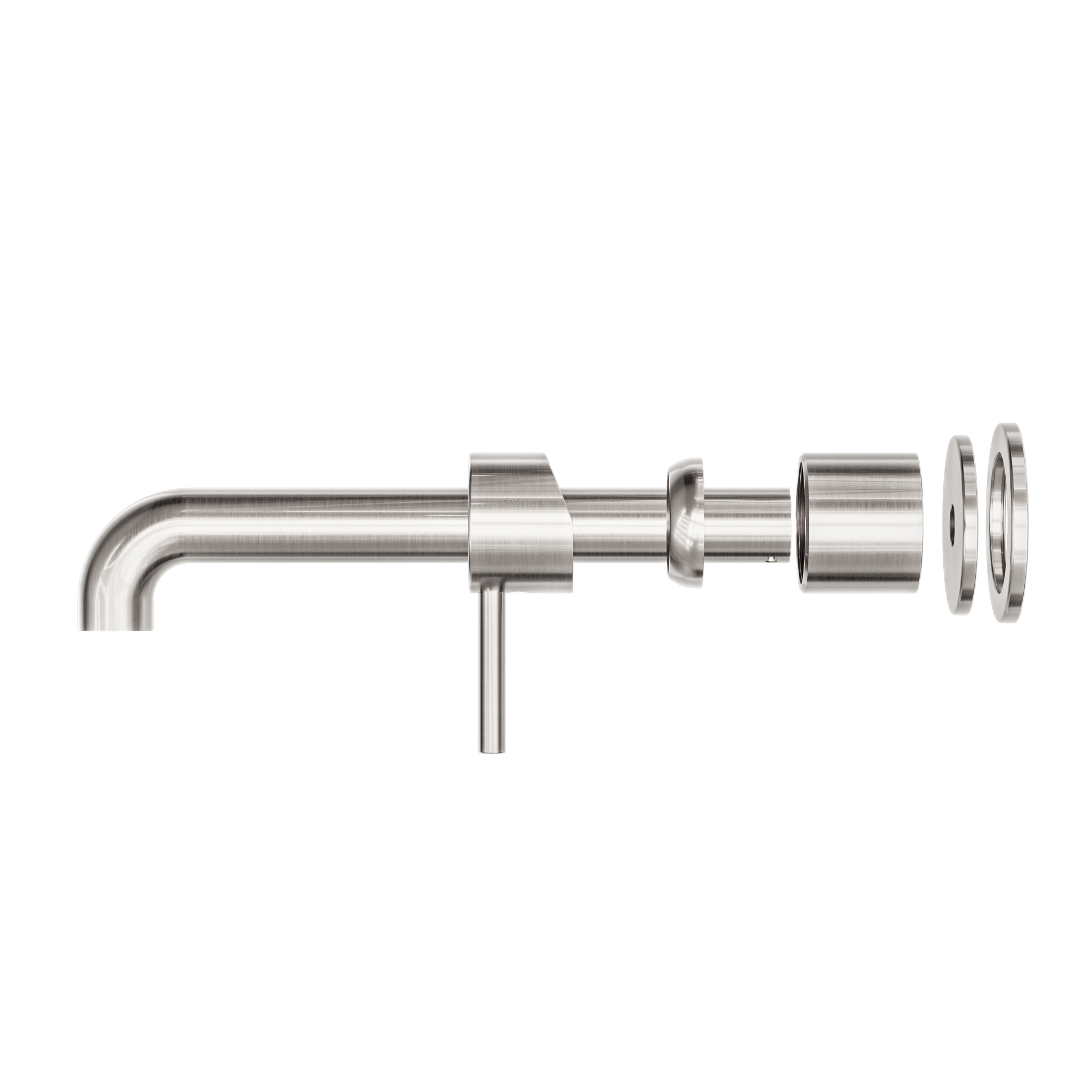 Zen SS316L Wall Basin/Bath Mixer Separate Back Plate 230mm Spout Trim Kits Only Brushed Nickel