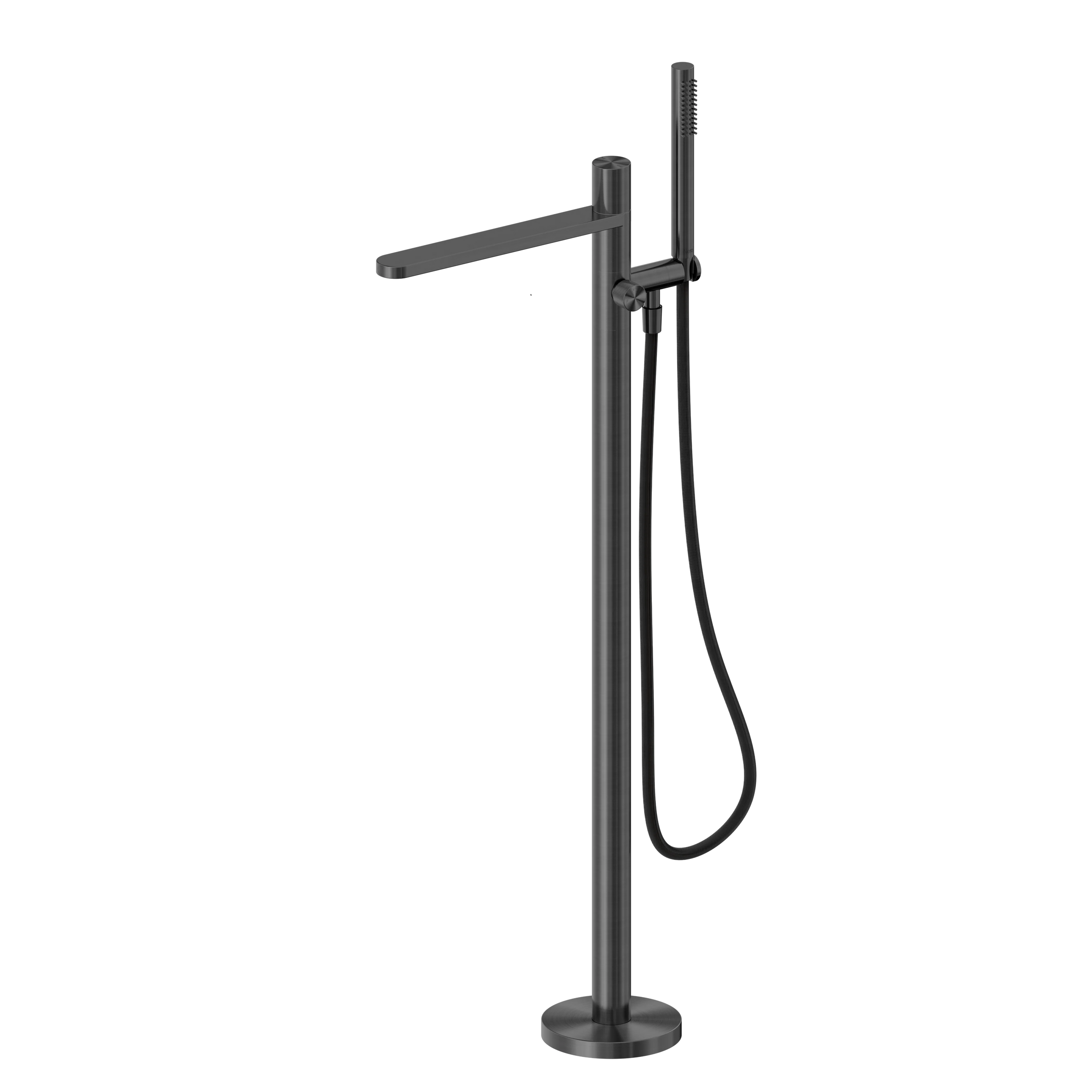 Pure SS316L Progressive Freestanding Bath Mixer With Outdoor Shower Hose Graphite