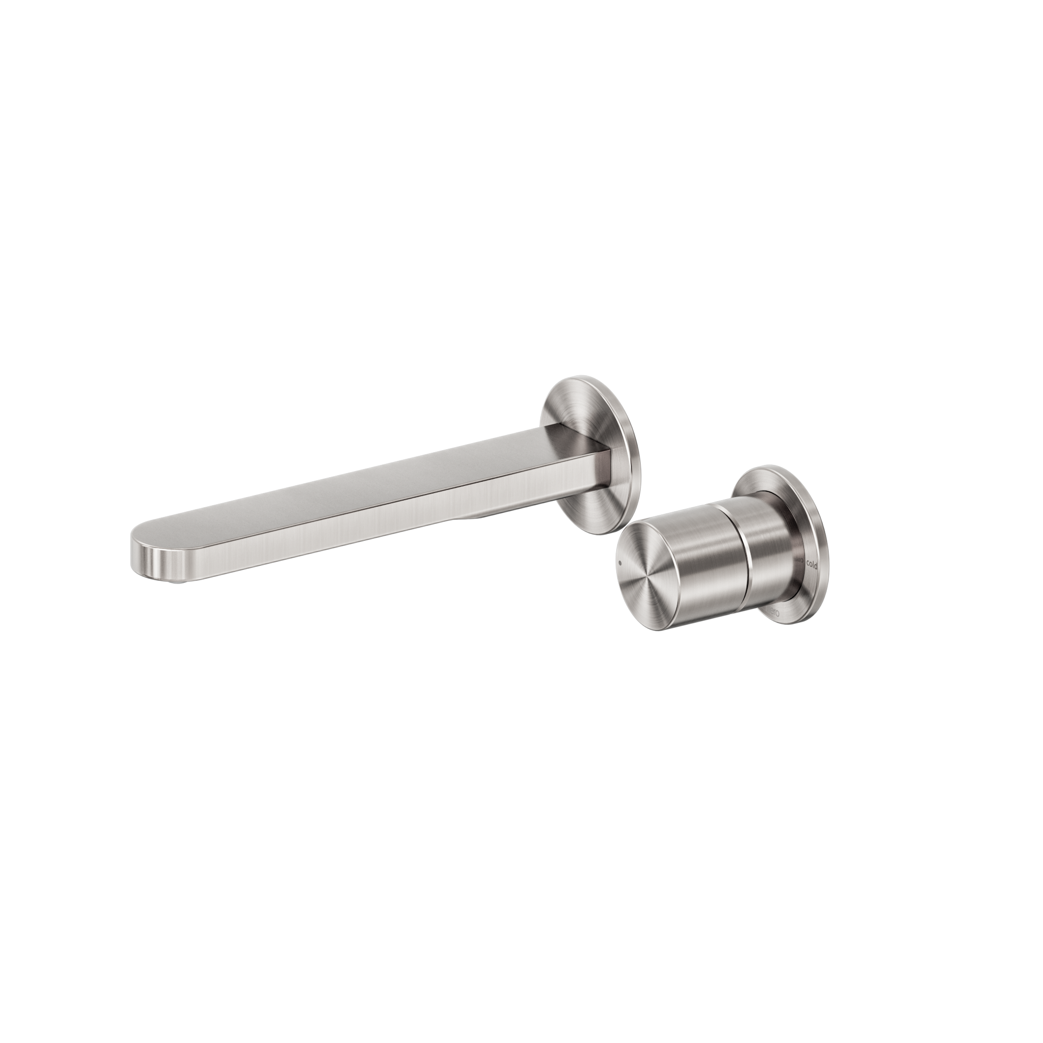 Pure SS316L Progressive Wall Basin/Bath Mixer Separate Back Plate Brushed Nickel