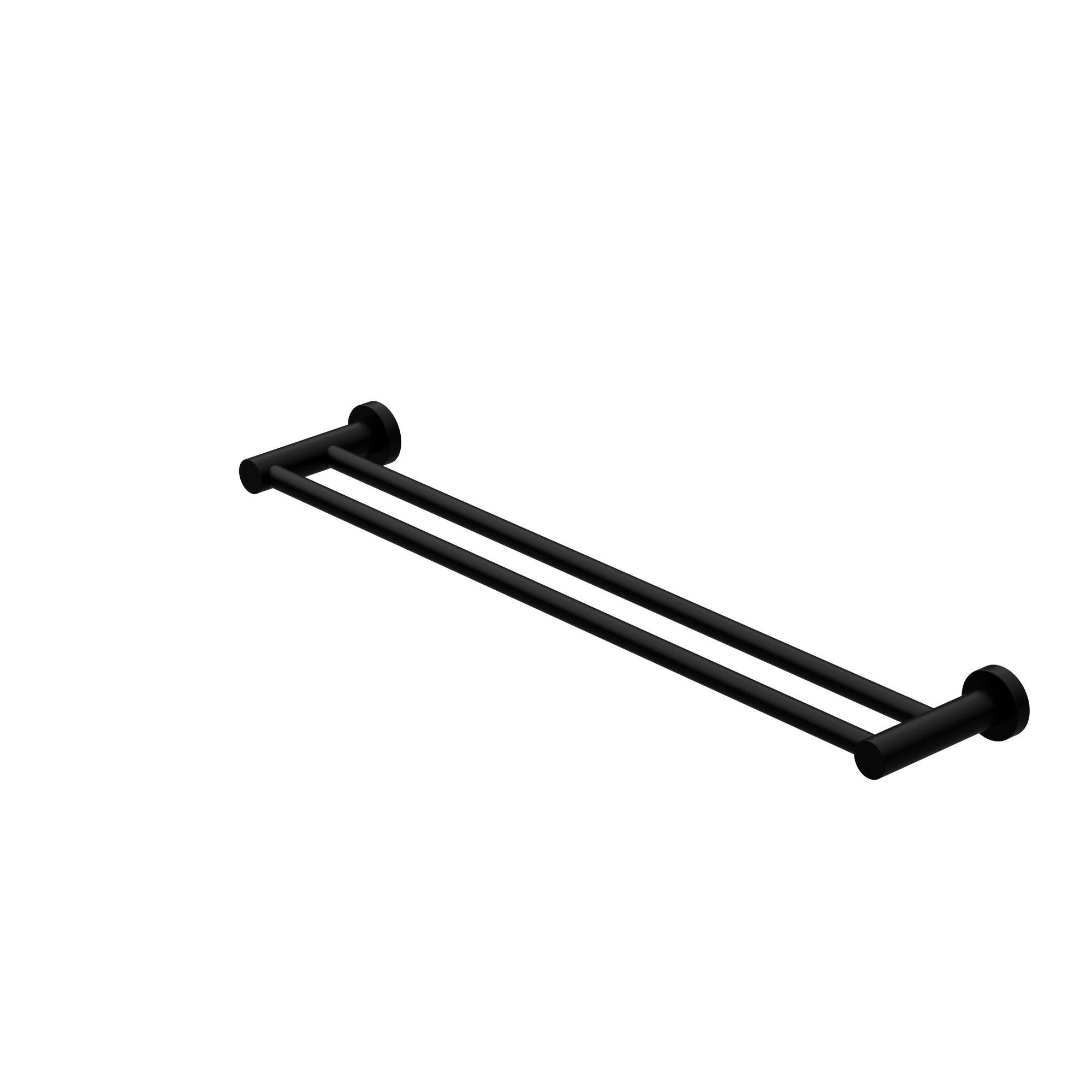 Mecca Double Towel Rail 600mm Matte Black