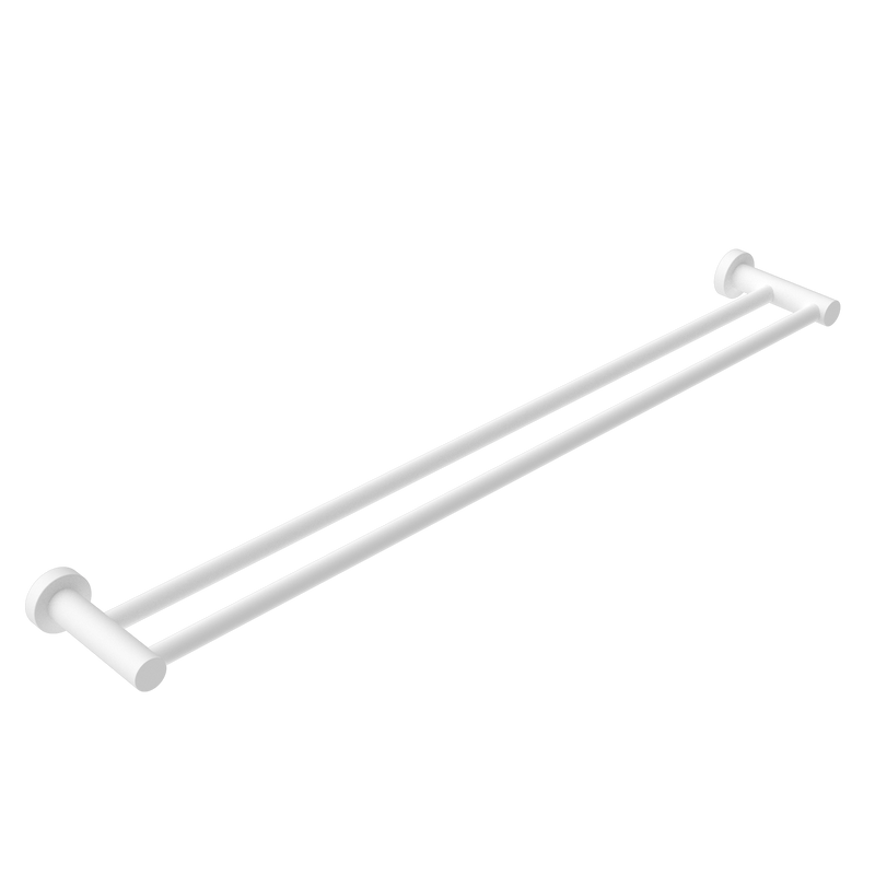 Mecca Double Towel Rail 600mm Matte White
