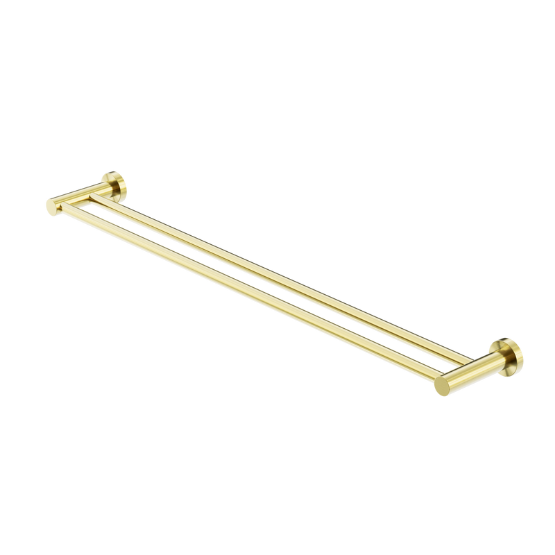 Mecca Double Towel Rail 800mm Brushed Gold