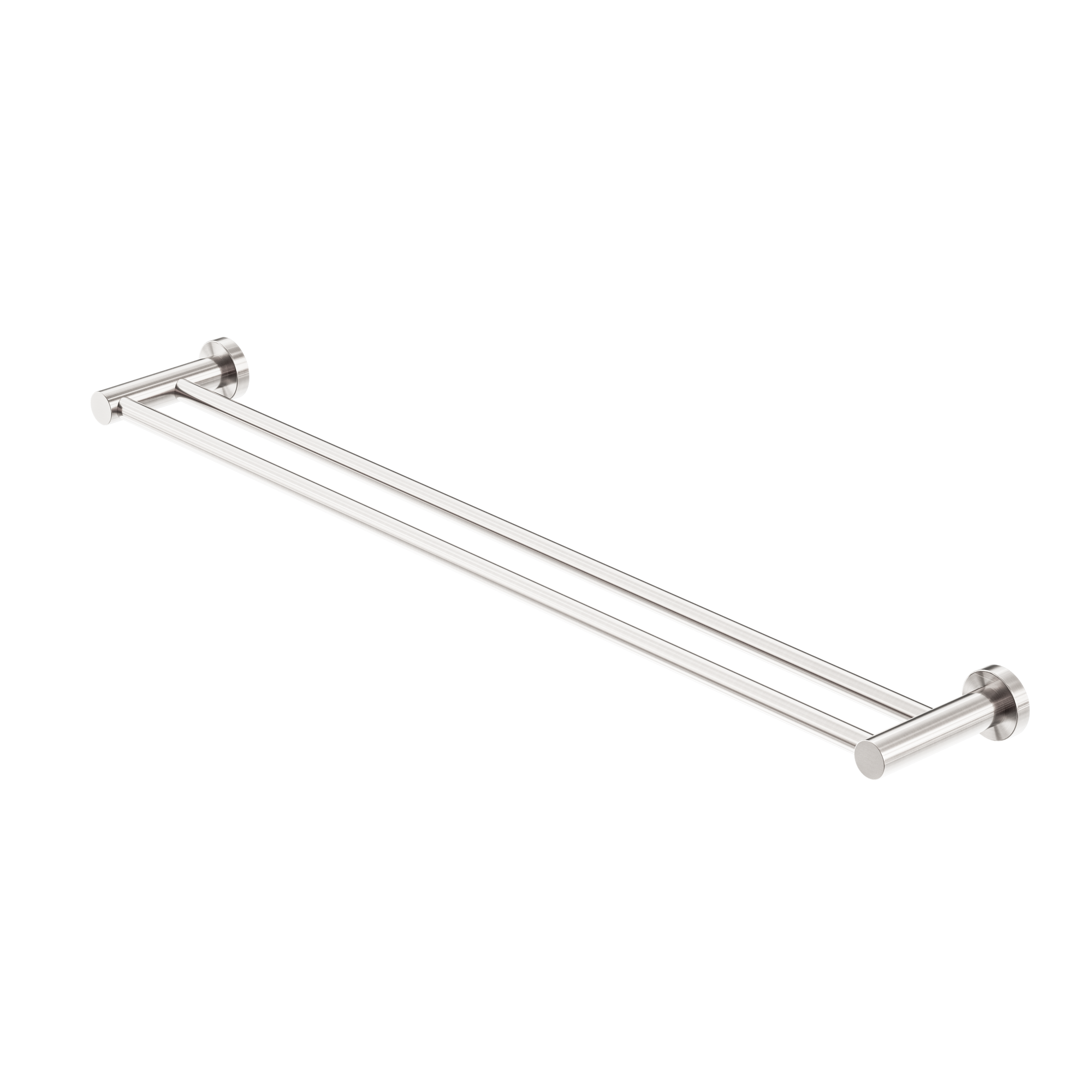 Mecca Double Towel Rail 800mm Brushed Nickel