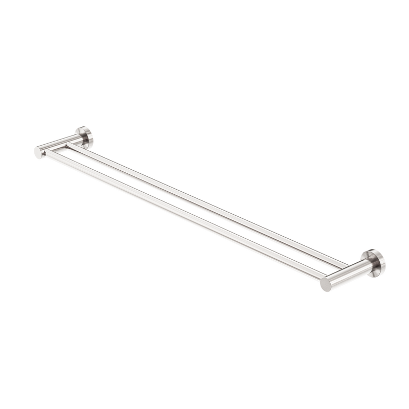 Mecca Double Towel Rail 800mm Brushed Nickel