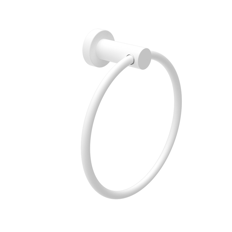 Mecca Hand Towel Ring Matte White