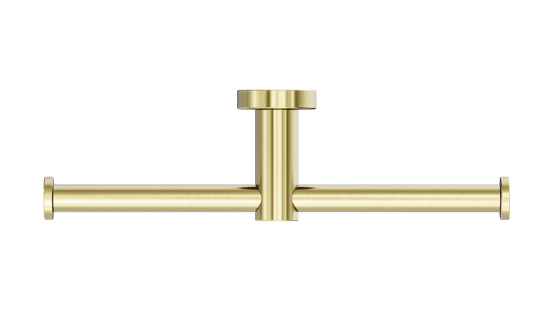 Mecca Double Toilet Roll Holder Brushed Gold