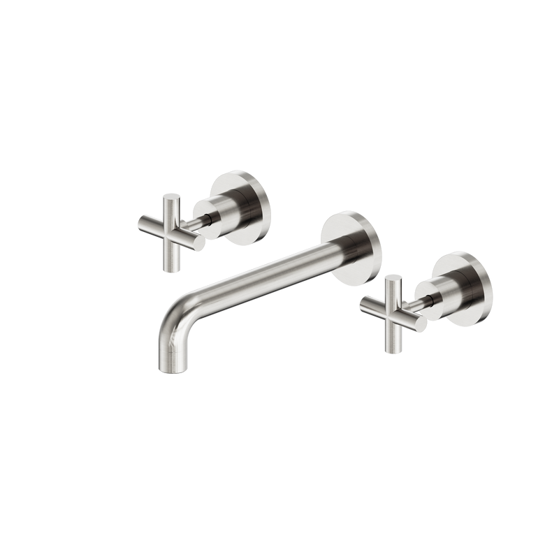 X Plus Wall Basin Set 215mm Brushed Nickel