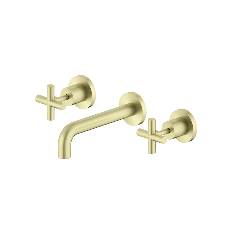 X Plus Wall Basin Set 180mm Brushed Gold