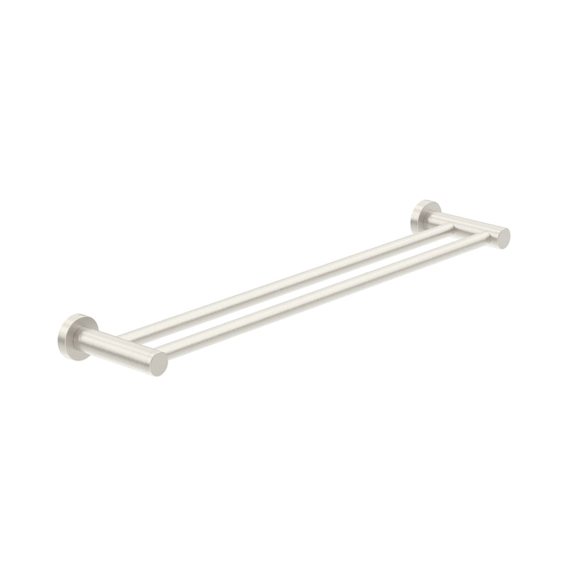 Dolce II Double Towel Rail 800mm Brushed Nickel