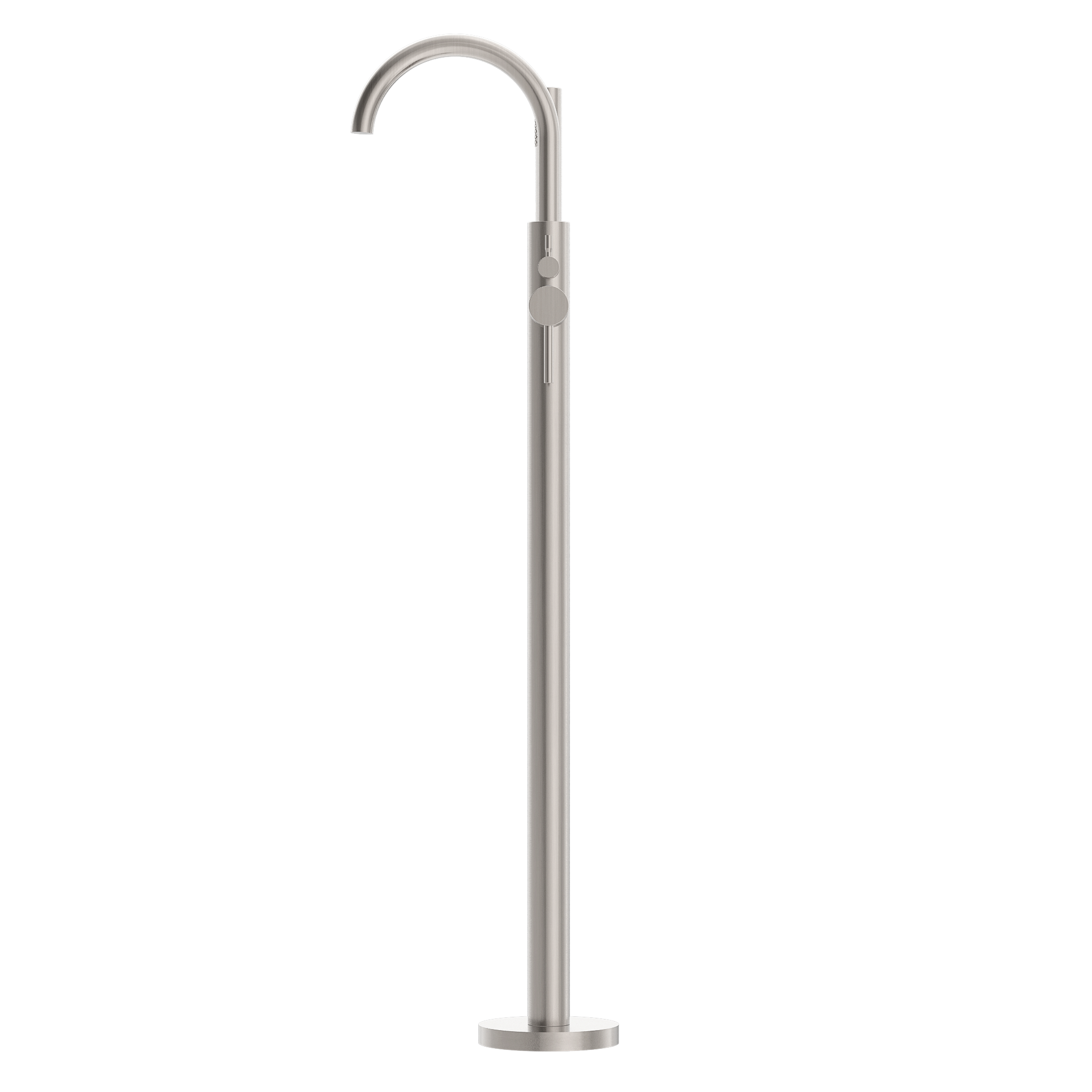 Mecca Round Freestanding Mixer With Hand Shower Brushed Nickel