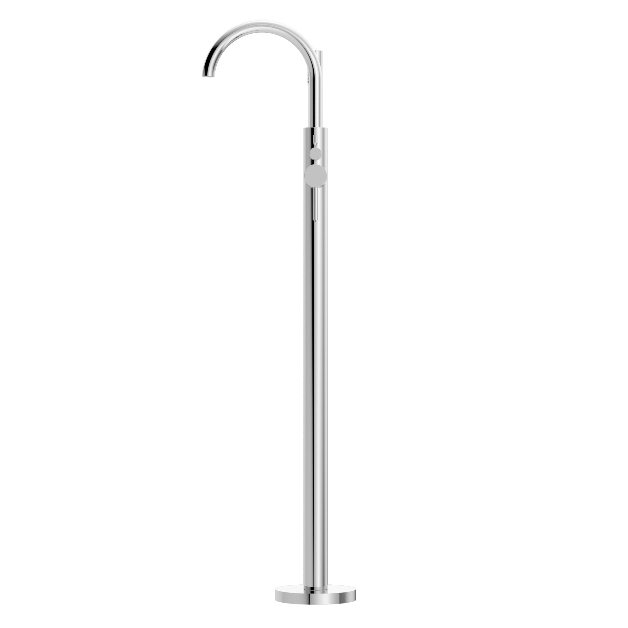 Mecca Round Freestanding Mixer With Hand Shower Chrome