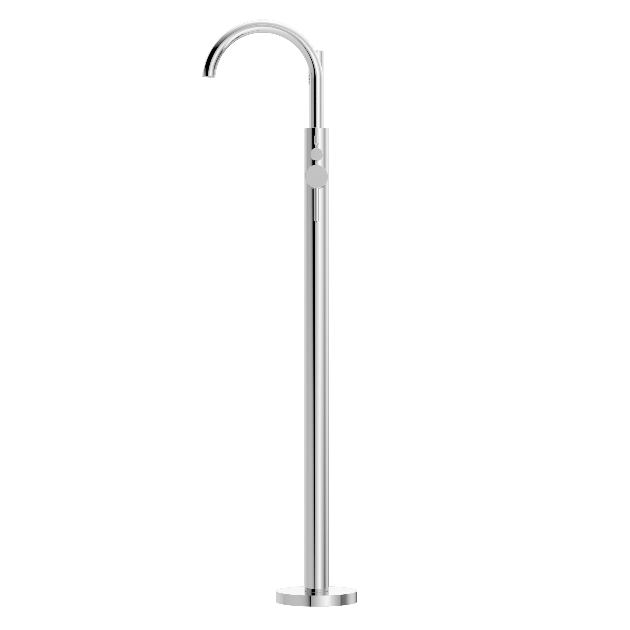 Mecca Round Freestanding Mixer With Hand Shower Chrome