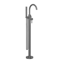 Mecca Round Freestanding Mixer With Hand Shower Gun Metal
