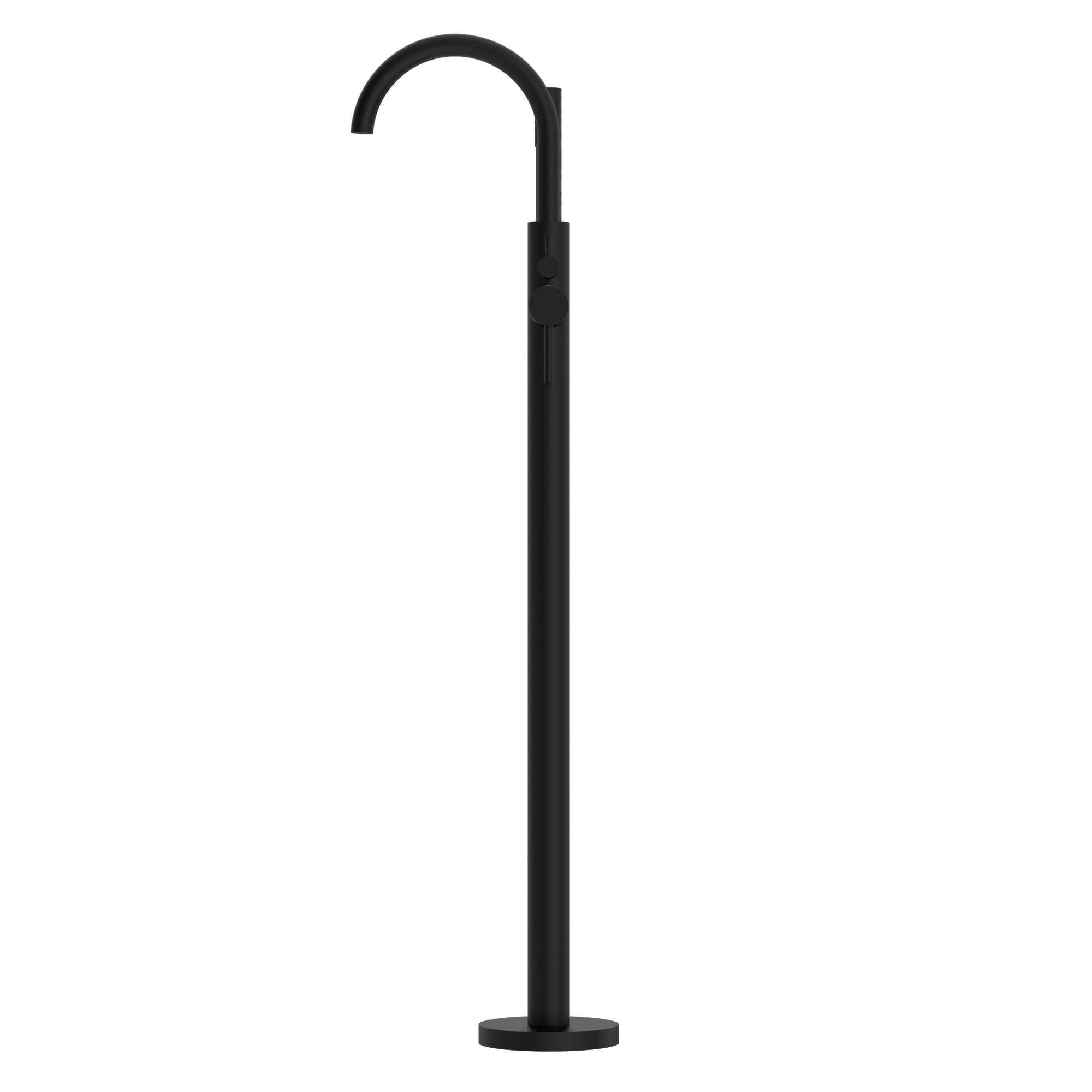 Mecca Round Freestanding Mixer With Hand Shower Matte Black