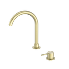 Mecca Hob Basin Mixer Round Swivel Spout Brushed Gold