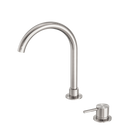 Mecca Hob Basin Mixer Round Swivel Spout Brushed Nickel