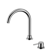 Mecca Hob Basin Mixer Round Swivel Spout Chrome