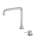 Mecca Hob Basin Mixer Square Swivel Spout Brushed Nickel
