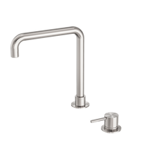 Mecca Hob Basin Mixer Square Swivel Spout Brushed Nickel