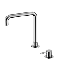 Mecca Hob Basin Mixer Square Swivel Spout Chrome