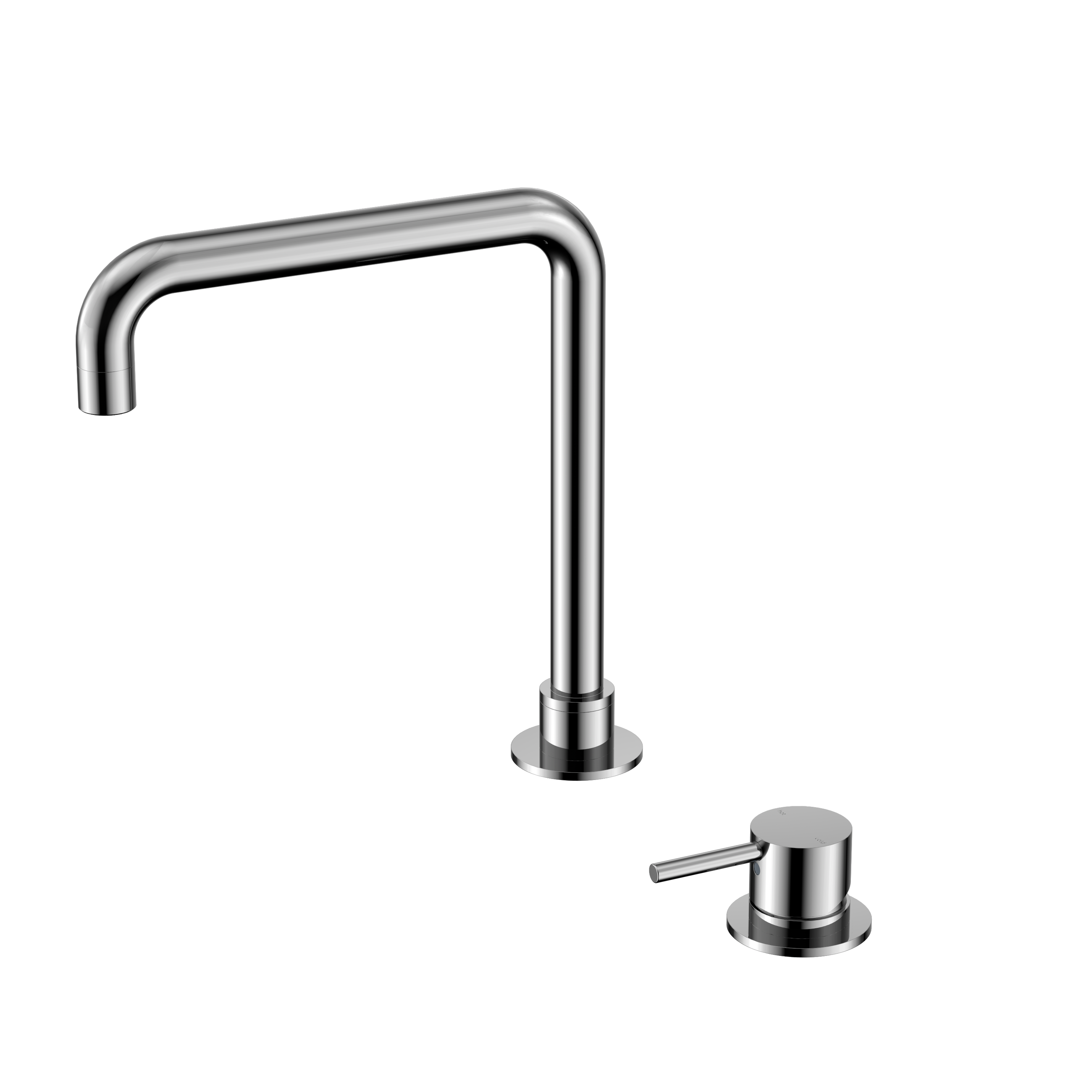 Mecca Hob Basin Mixer Square Swivel Spout Chrome