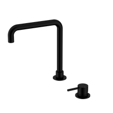 Mecca Hob Basin Mixer Square Swivel Spout Matte Black