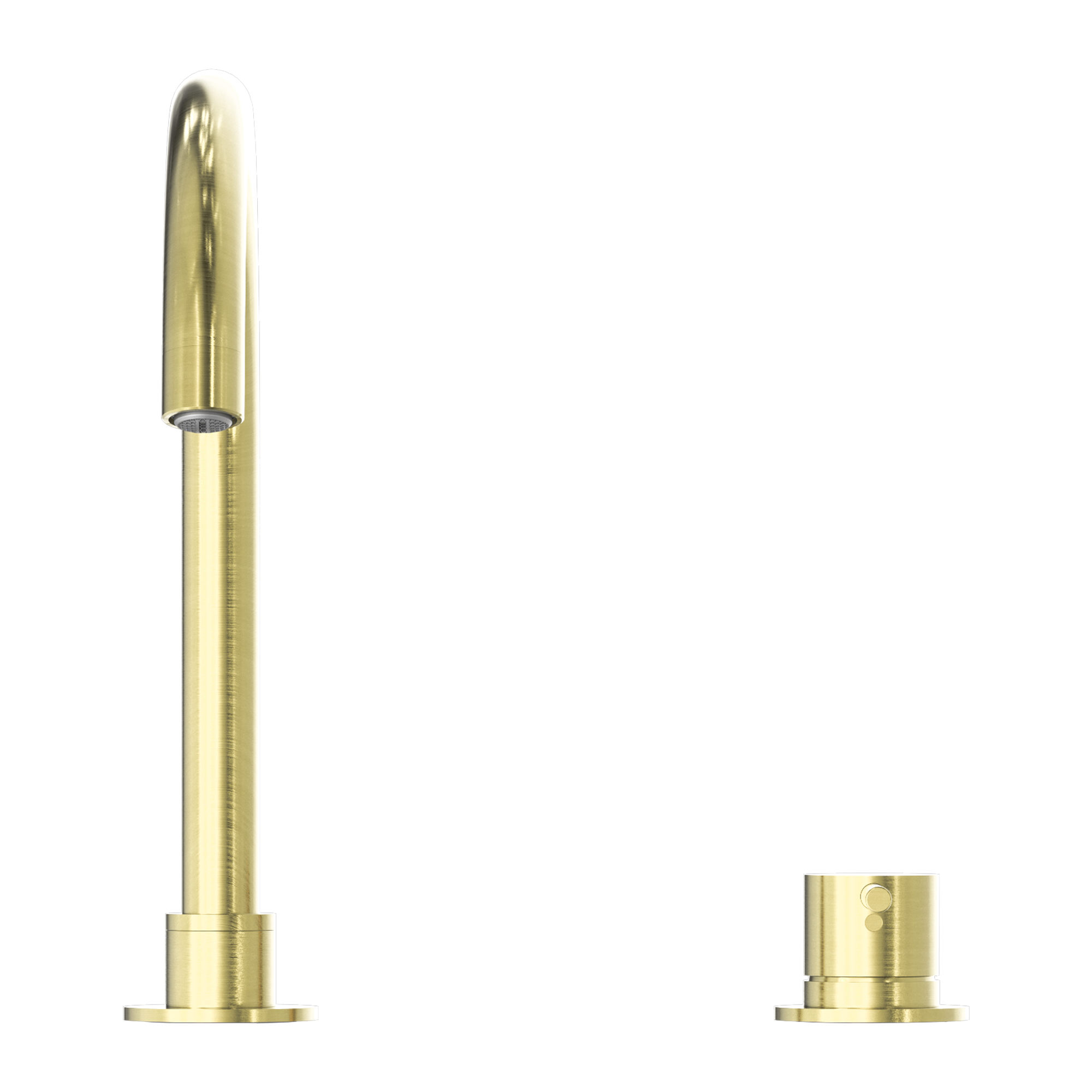 Mecca Hob Basin Mixer Round Swivel Spout Brushed Gold