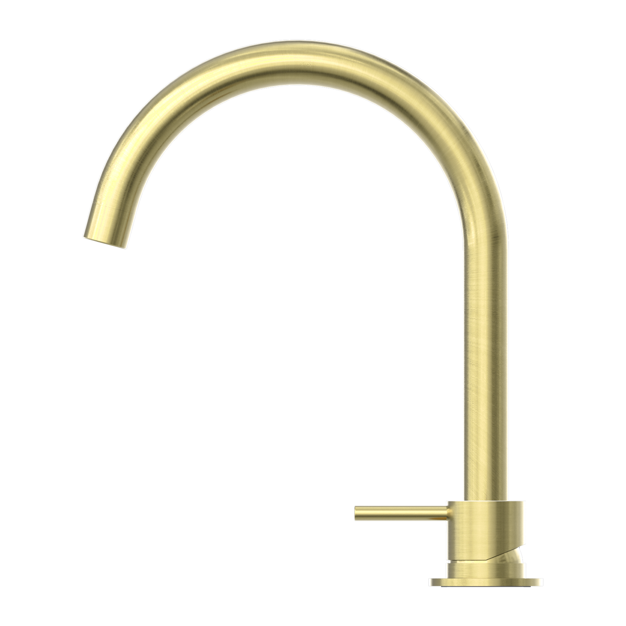 Mecca Hob Basin Mixer Round Swivel Spout Brushed Gold