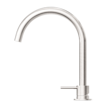 Mecca Hob Basin Mixer Round Swivel Spout Brushed Nickel