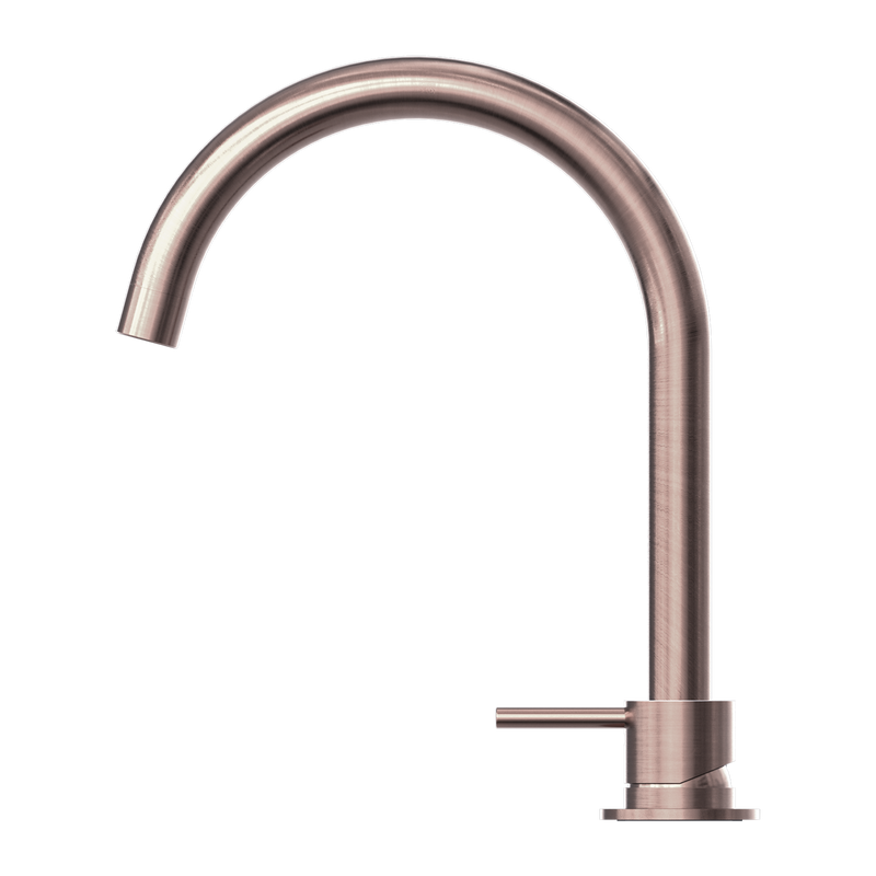 Mecca Hob Basin Mixer Round Swivel Spout Brushed Bronze