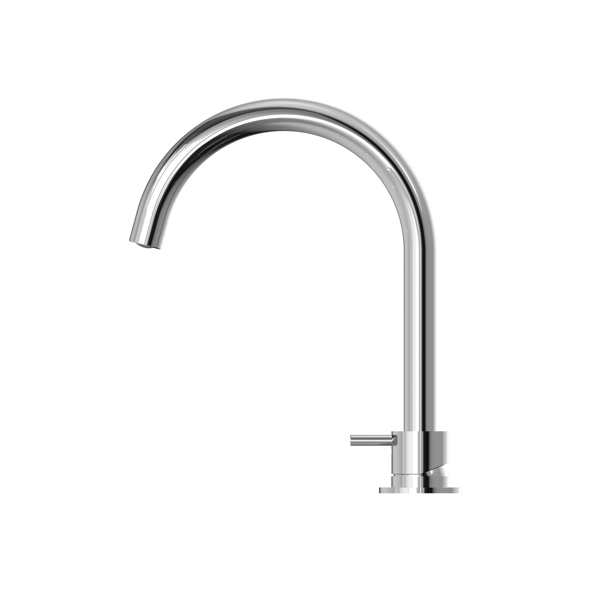 Mecca Hob Basin Mixer Round Swivel Spout Chrome