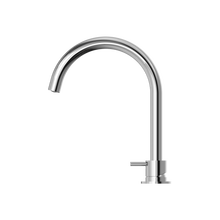 Mecca Hob Basin Mixer Round Swivel Spout Chrome