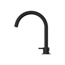 Mecca Hob Basin Mixer Round Swivel Spout Matte Black