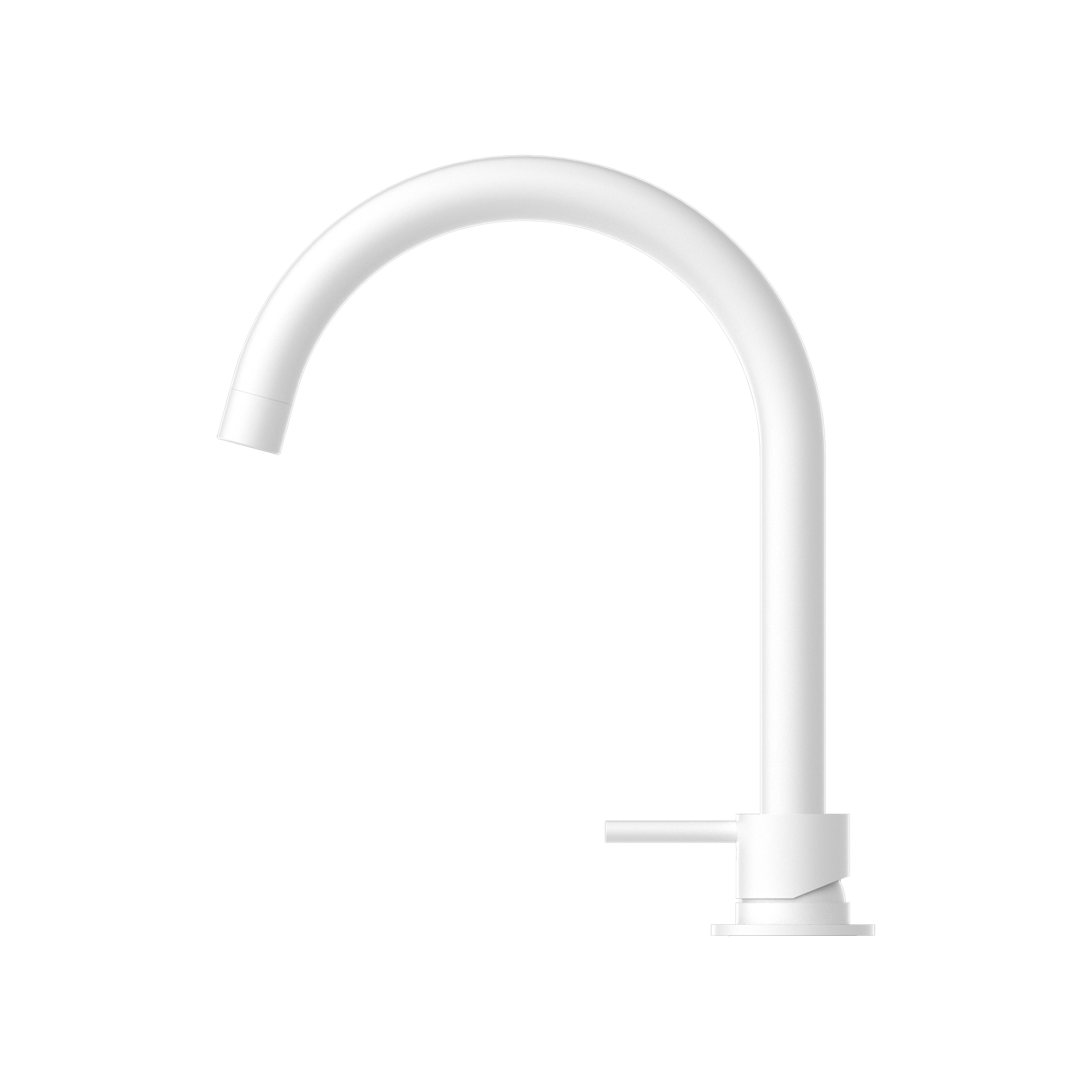 Mecca Hob Basin Mixer Round Swivel Spout Matte White