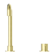Mecca Hob Basin Mixer Square Swivel Spout Brushed Gold