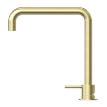 Mecca Hob Basin Mixer Square Swivel Spout Brushed Gold