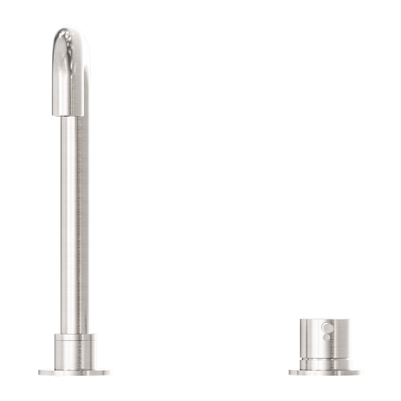 Mecca Hob Basin Mixer Square Swivel Spout Brushed Nickel