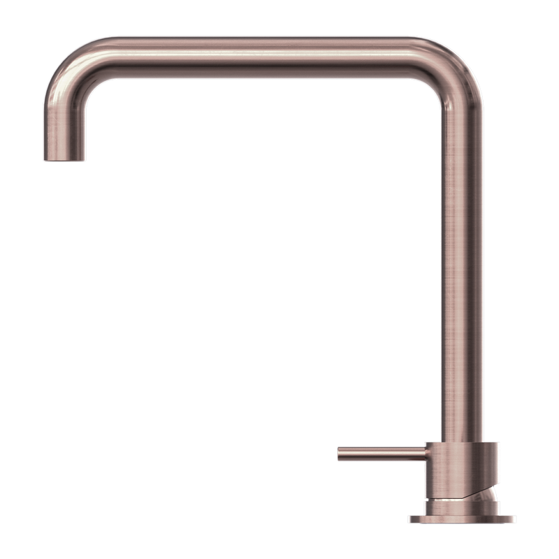 Mecca Hob Basin Mixer Square Swivel Spout Brushed Bronze