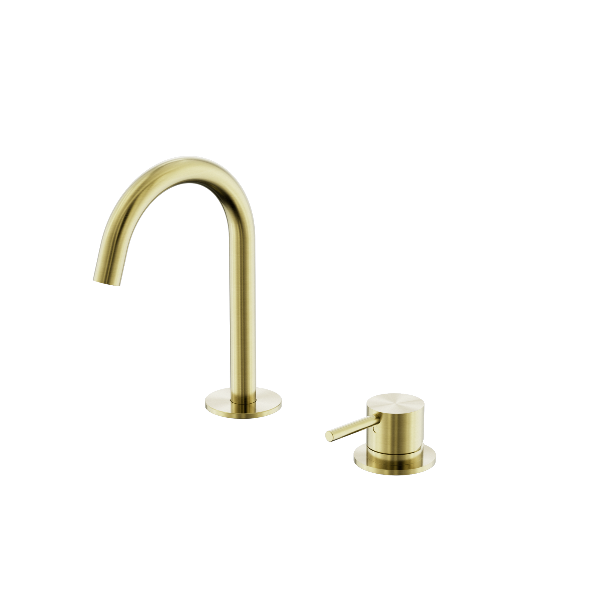 Mecca Hob Baisn Mixer Set Arc Spout Brushed Gold