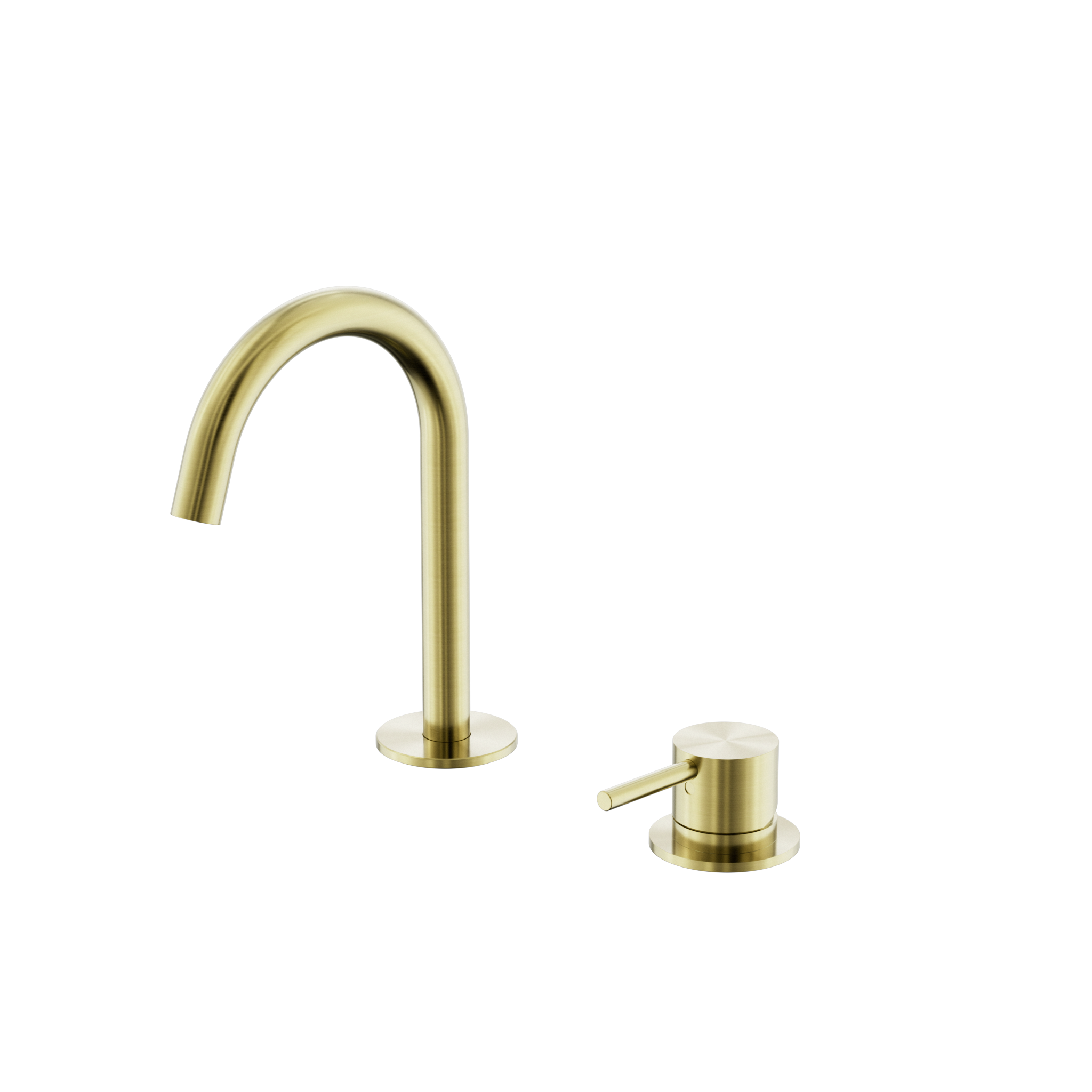 Mecca Hob Baisn Mixer Set Arc Spout Brushed Gold