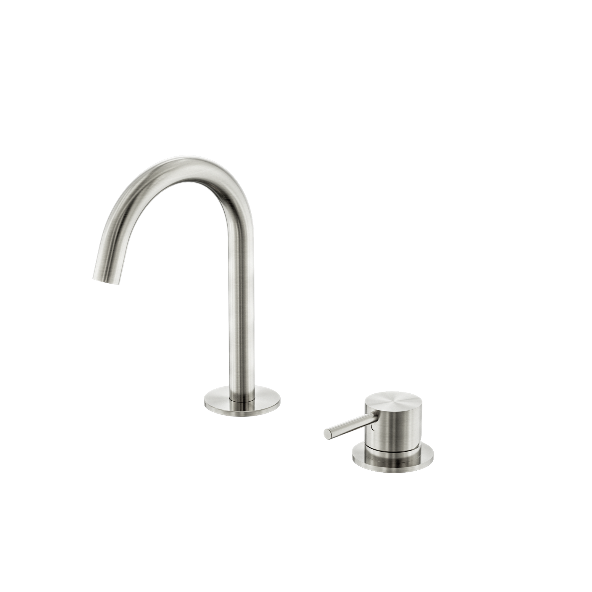 Mecca Hob Baisn Mixer Set Arc Spout Brushed Nickel