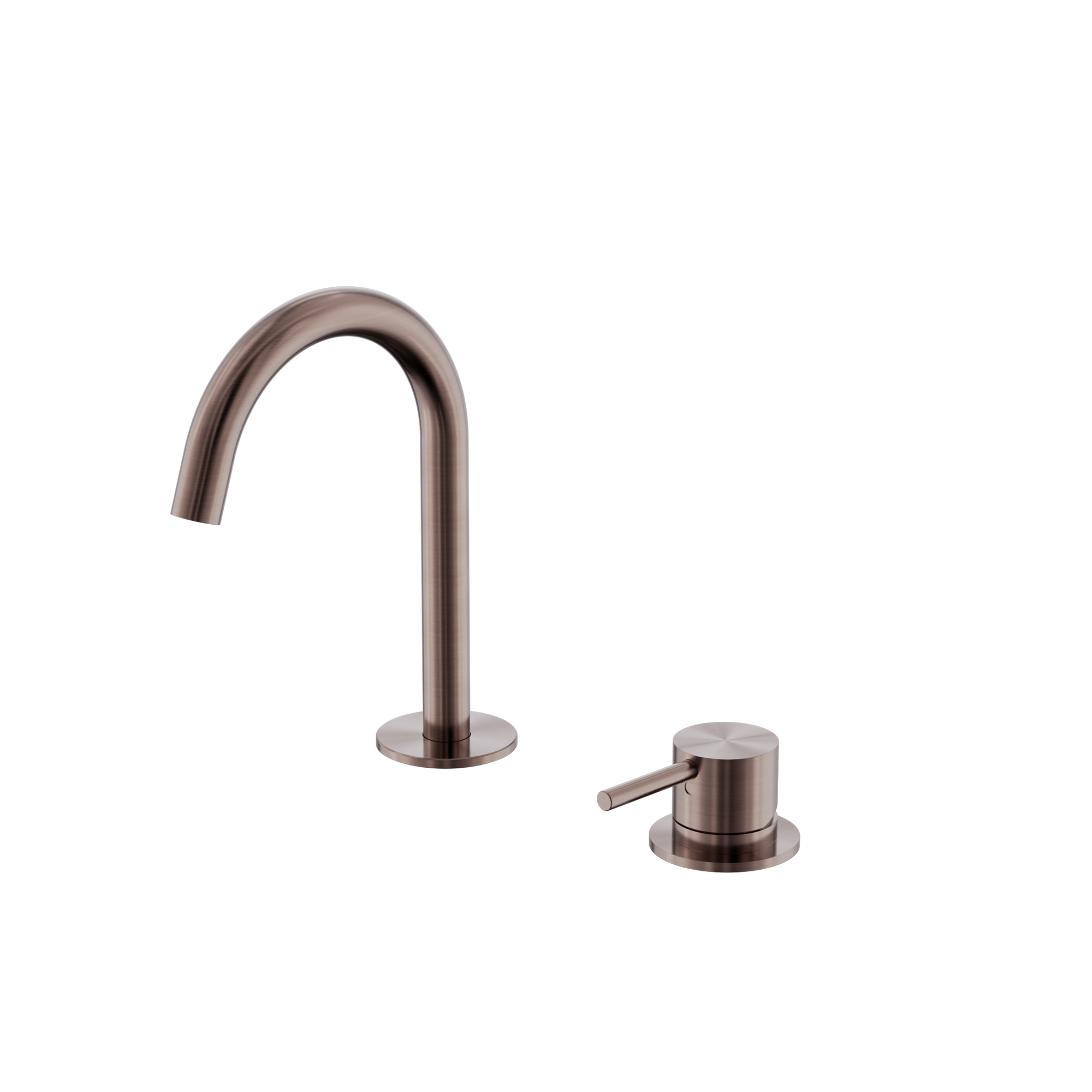 Mecca Hob Baisn Mixer Set Arc Spout Brushed Bronze