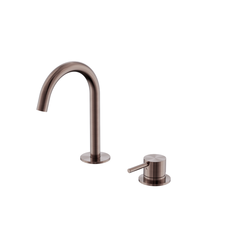 Mecca Hob Baisn Mixer Set Arc Spout Brushed Bronze